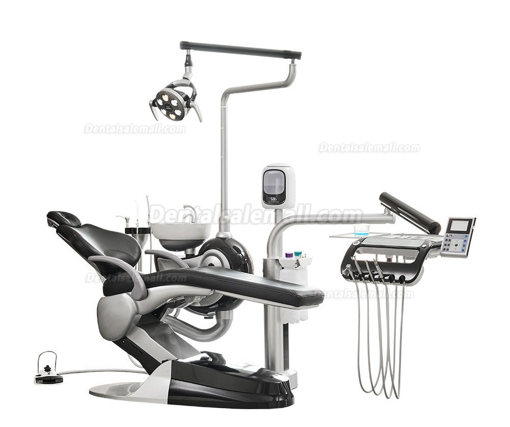 Safety® M2+ Luxury Silver-Black Style Dental Chair Treatment Unit with Air Disinfector
